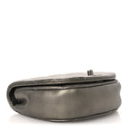 Metallic Calfskin Quilted Mini Coco Mail Clutch Ruthenium