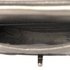Metallic Calfskin Quilted Mini Coco Mail Clutch Ruthenium
