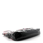 Patent Calfskin Canvas Printed Large 31 Shopping Bag Black