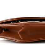 Shiny Caviar Quilted Strass Wallet On Chain WOC Light Brown