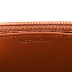 Shiny Caviar Quilted Strass Wallet On Chain WOC Light Brown