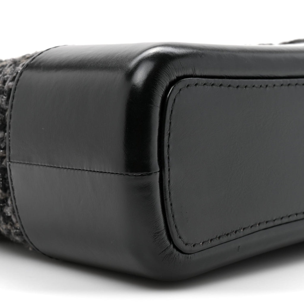 Tweed Calfskin Quilted Medium Gabrielle Hobo Black