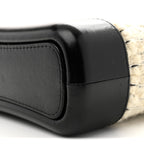 Tweed Calfskin Quilted Small Gabrielle Hobo Ivory Black