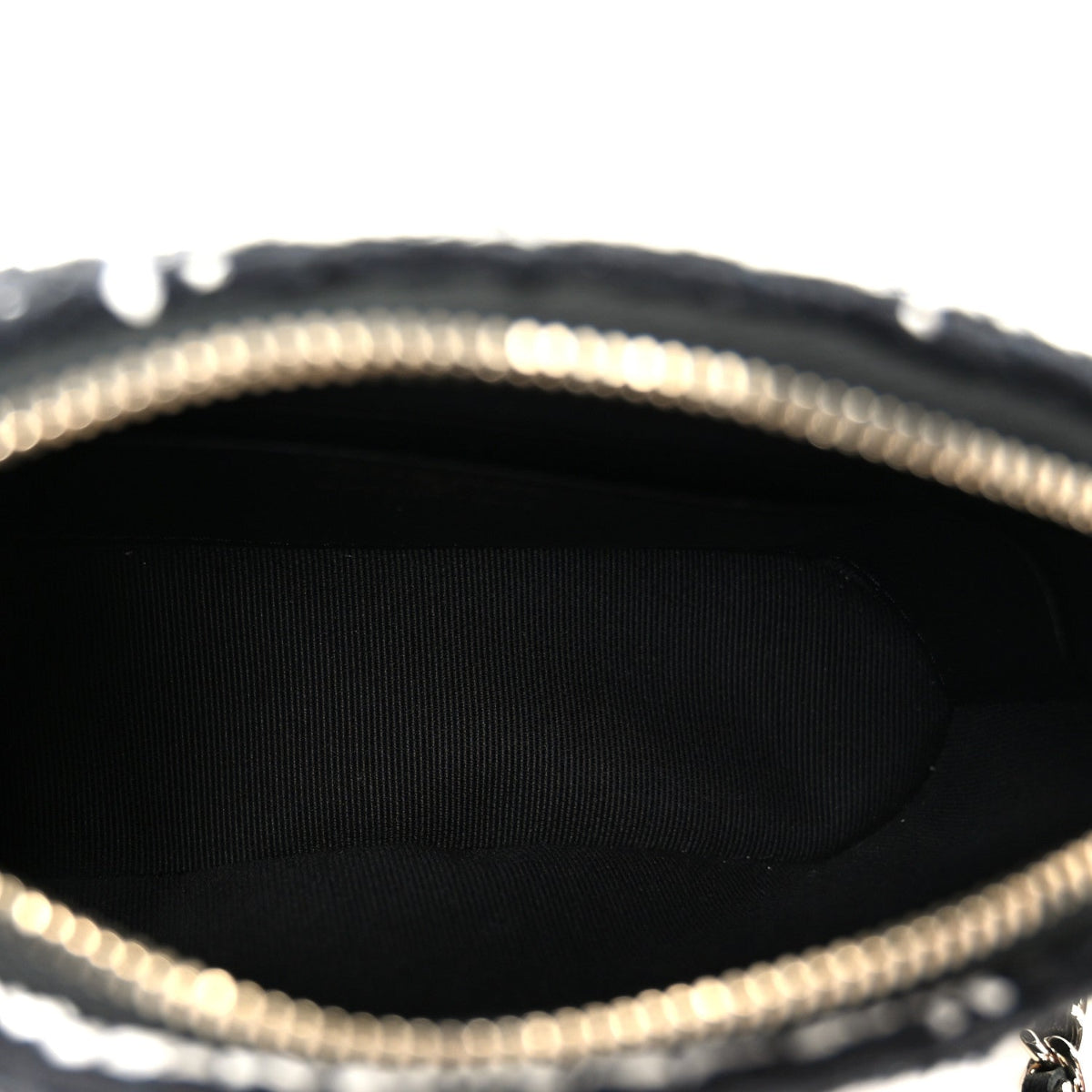 Tweed Quilted Mini Clutch With Chain Black White