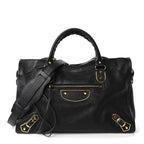 Chevre Gold Metallic Edge Hardware City Black