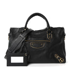 Chevre Gold Metallic Edge Hardware City Black