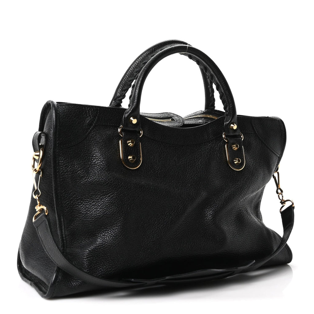 Chevre Gold Metallic Edge Hardware City Black