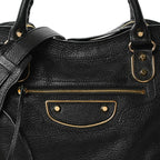 Chevre Gold Metallic Edge Hardware City Black