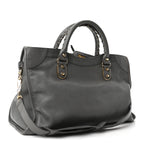 Chevre Gold Metallic Edge Hardware City Gris Acier