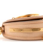 Calfskin Lizard Embossed Nile Bracelet Minaudiere Bag Pink