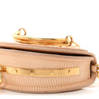 Calfskin Lizard Embossed Nile Bracelet Minaudiere Bag Pink
