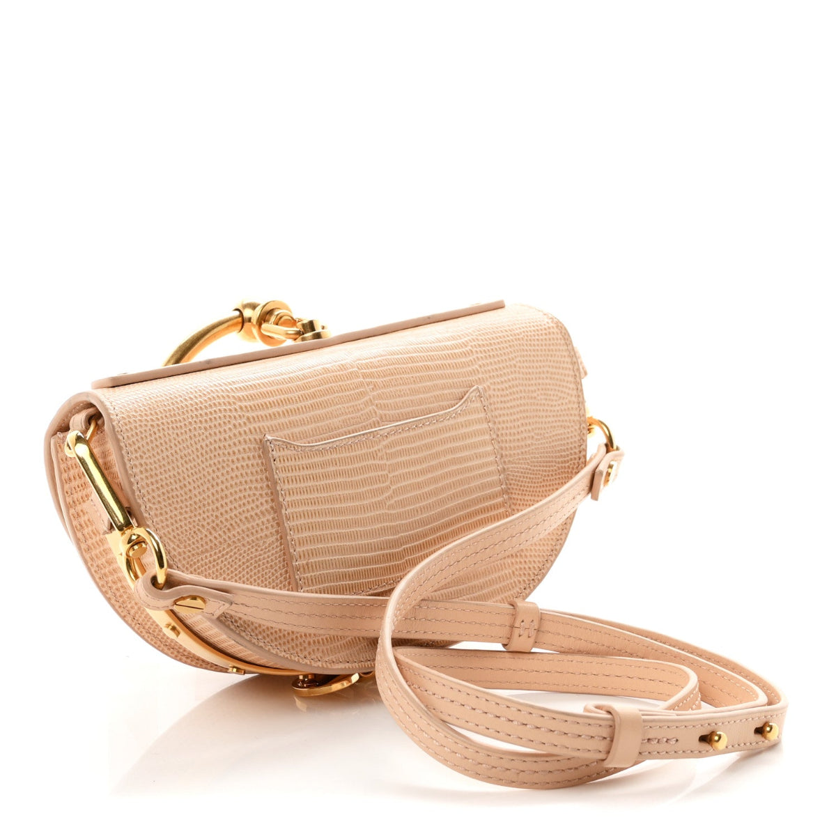 Calfskin Lizard Embossed Nile Bracelet Minaudiere Bag Pink