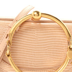 Calfskin Lizard Embossed Nile Bracelet Minaudiere Bag Pink