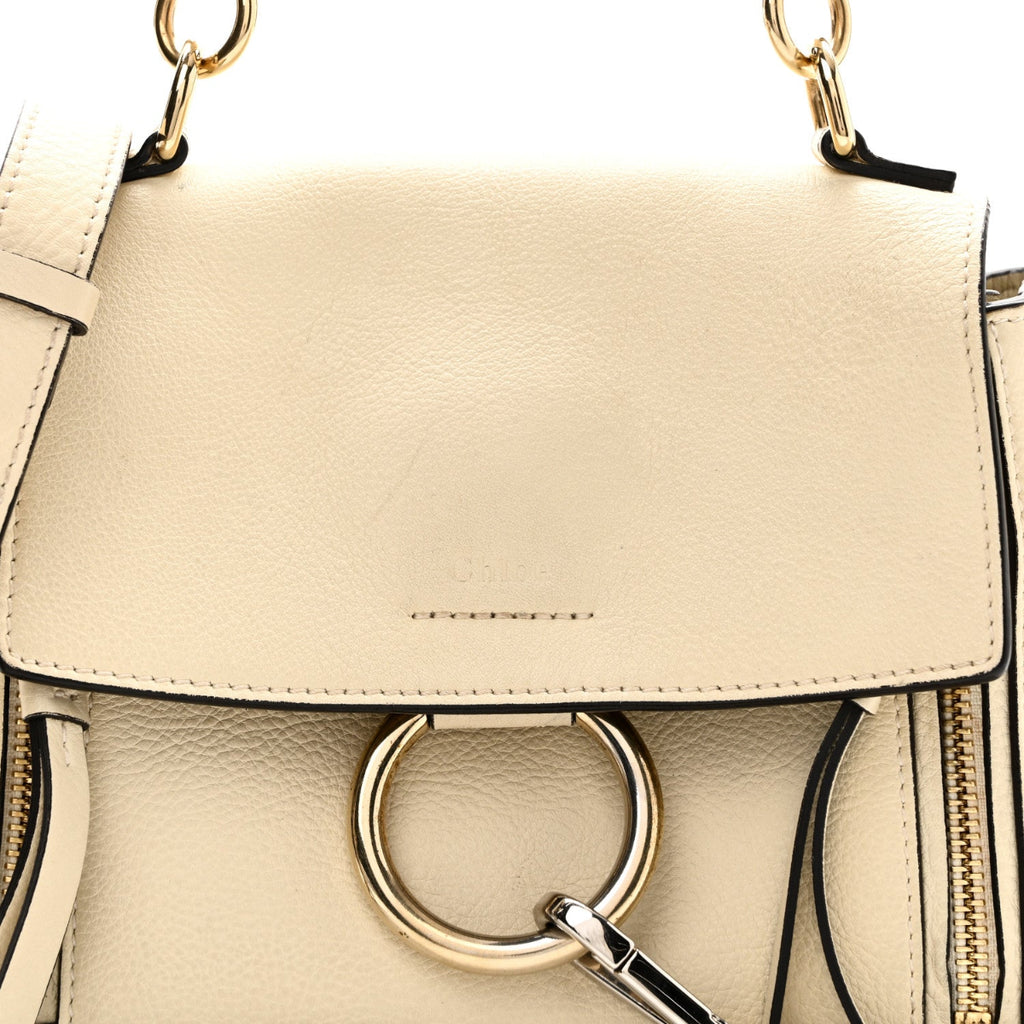 Calfskin Mini Faye Day Shoulder Bag Off White