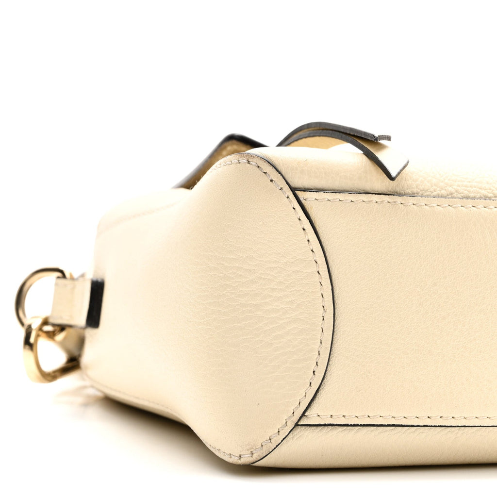 Calfskin Mini Faye Day Shoulder Bag Off White
