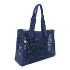 Raffia Summer Banana East West Tote Ashes Blue