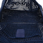 Raffia Summer Banana East West Tote Ashes Blue