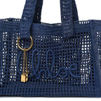 Raffia Summer Banana East West Tote Ashes Blue