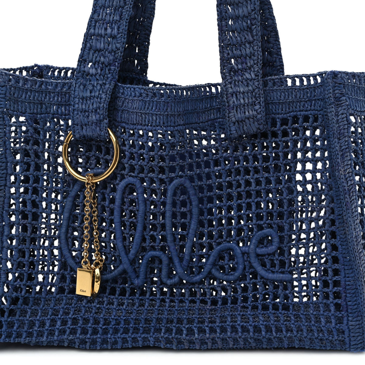 Raffia Summer Banana East West Tote Ashes Blue