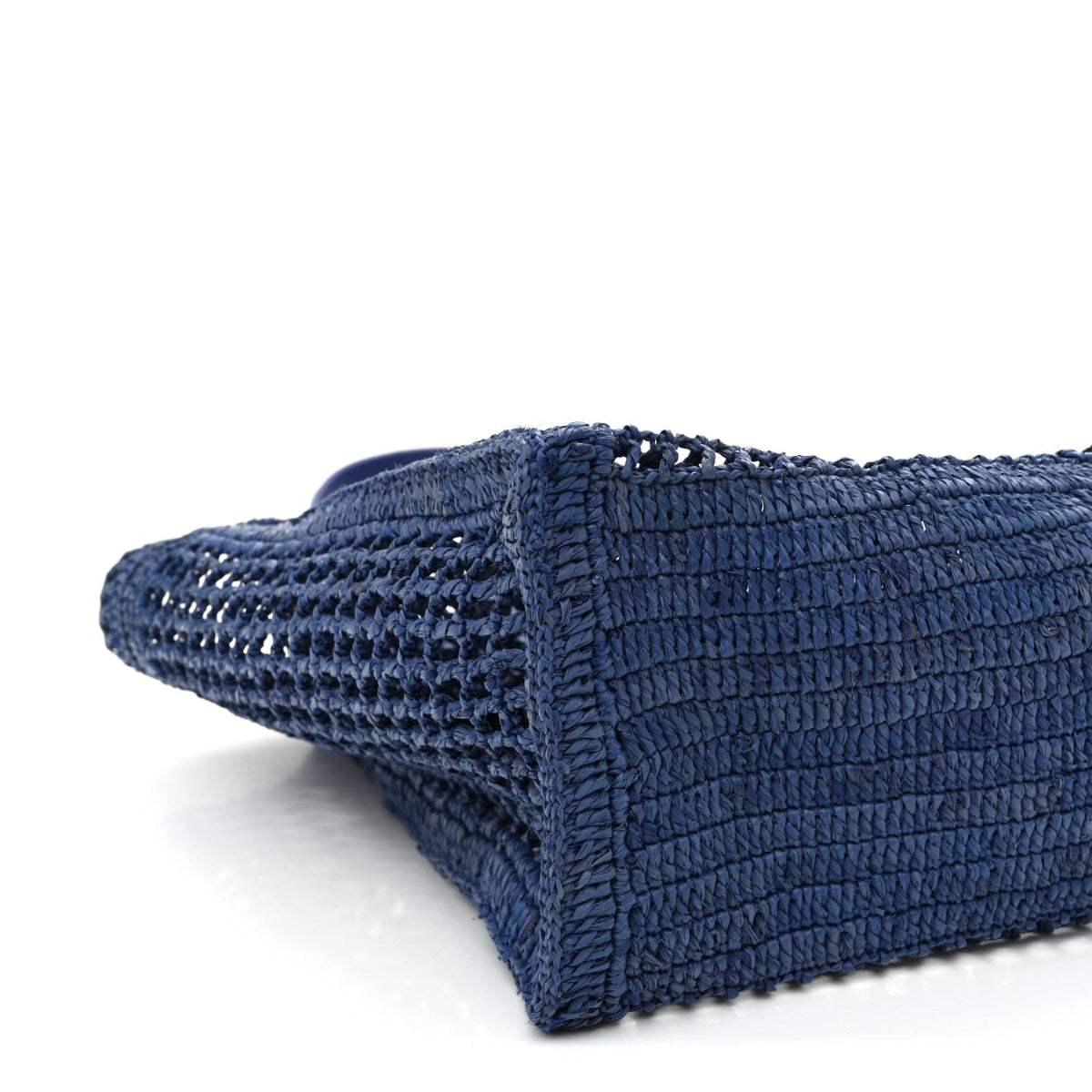Raffia Summer Banana East West Tote Ashes Blue