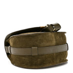 Suede Calfskin Small Marcie Saddle Bag Deep Olive