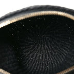 X MIFUKO Raffia Calfskin Mini Chain Basket Black