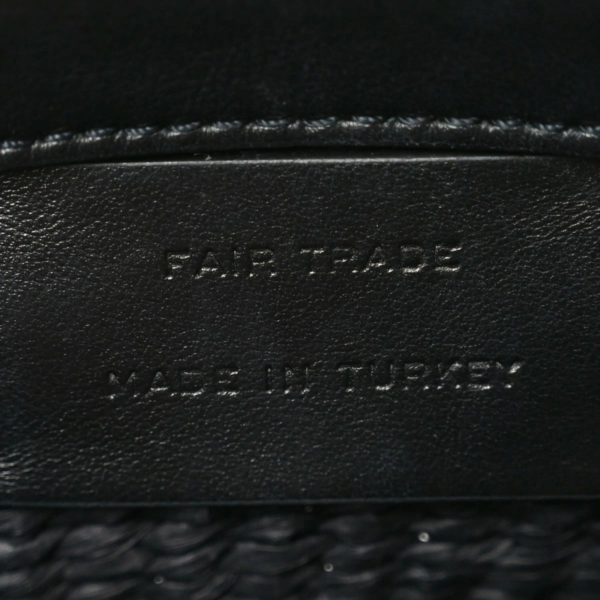 X MIFUKO Raffia Calfskin Mini Chain Basket Black