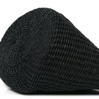 X MIFUKO Raffia Calfskin Mini Chain Basket Black