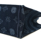 Denim Flowers Embroidered Medium Book Tote Blue