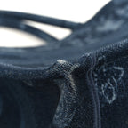 Denim Flowers Embroidered Medium Book Tote Blue