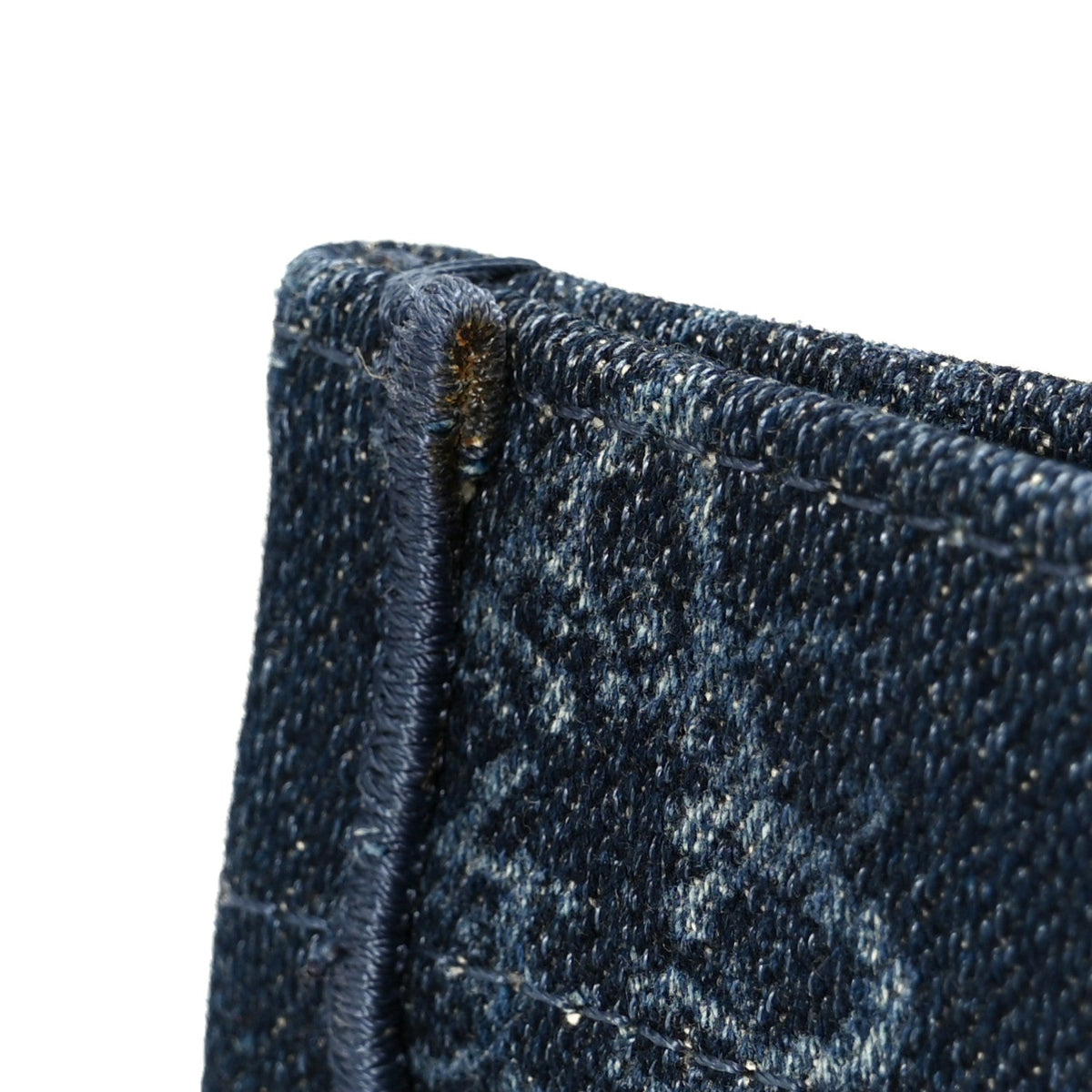 Denim Flowers Embroidered Medium Book Tote Blue