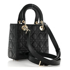 Lambskin Cannage Small Lady Dior Black