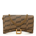Coated Canvas BB Monogram Hourglass Chain Bag Beige Brown