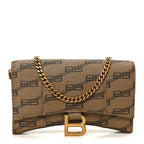 Coated Canvas BB Monogram Hourglass Chain Bag Beige Brown