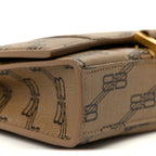 Coated Canvas BB Monogram Hourglass Chain Bag Beige Brown
