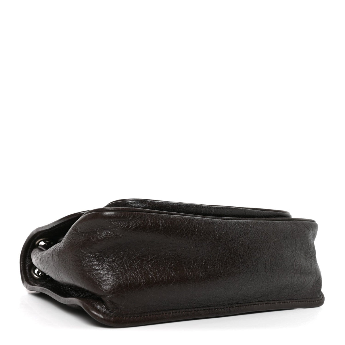 Crinkled Calfskin Matelasse Monogram Medium Niki Chain Satchel Moka