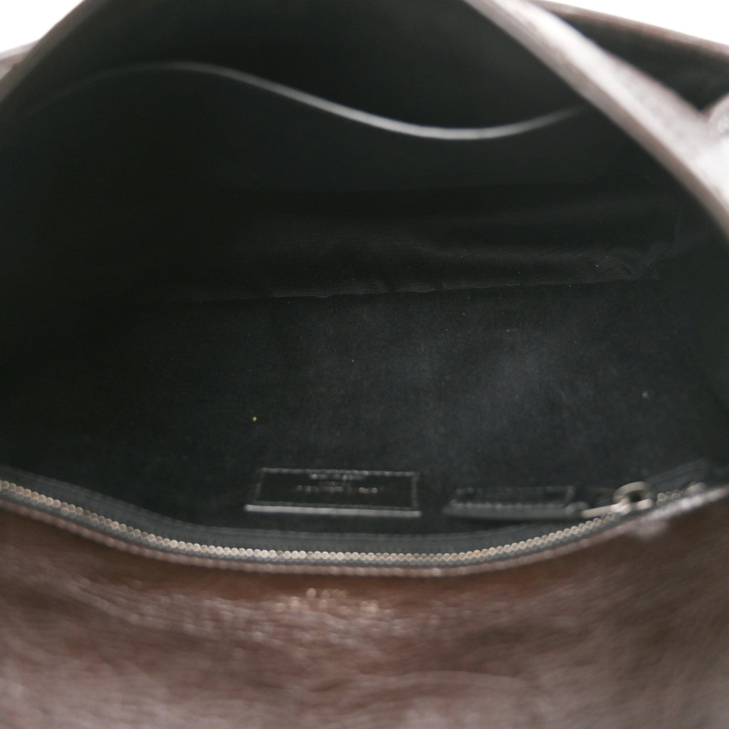 Crinkled Calfskin Matelasse Monogram Medium Niki Chain Satchel Moka