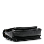 Crinkled Lambskin Matelasse Monogram Baby Niki Chain Satchel Black