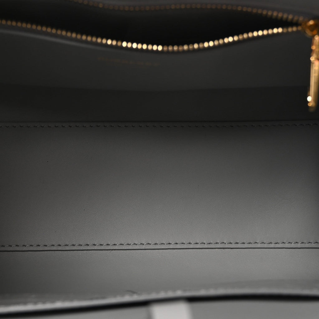 Crocodile Embossed Calfskin Mini Frances Tote Cloud Grey