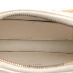 Crumpled Calfskin Quilted Braided CC Small Hobo White