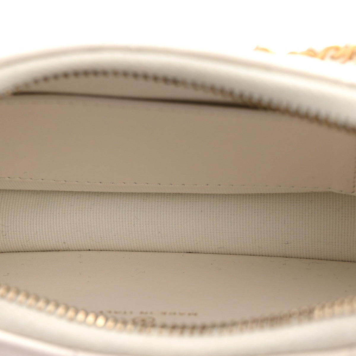 Crumpled Calfskin Quilted Braided CC Small Hobo White