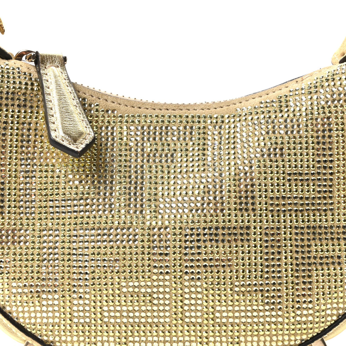 Crystal Vitello Laminato Suede FF Nano Fendigraphy Hobo Charm Platino