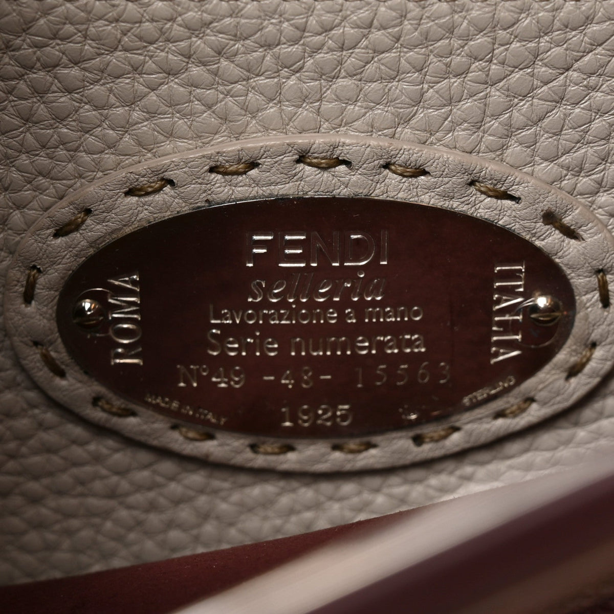 Cuoio Romano Elaphe Selleria Lace Up Bi-Color Medium Peekaboo Iconic Satchel Bordeaux Grigio Polvere Natural