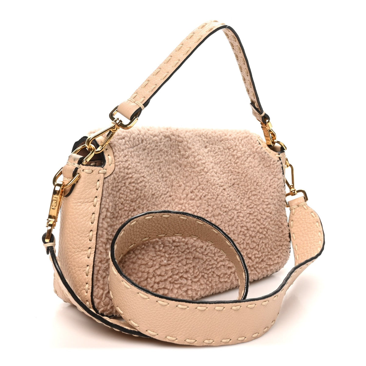 Curly Sheepskin Cuoio Romano Selleria Baguette Plaster Panna