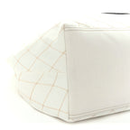 Denim Calfskin Quilted Coco Beach Small Shopping Tote White Black