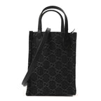 Denim GG Monogram Calfskin Mini Ophidia Tote Bag Black