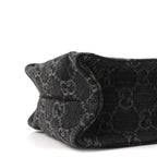 Denim GG Monogram Calfskin Mini Ophidia Tote Bag Black