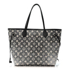 Denim Monogram Jacquard Neverfull MM Grey