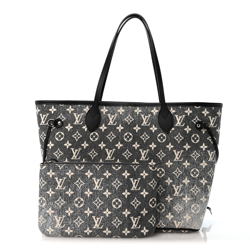 Denim Monogram Jacquard Neverfull MM Grey