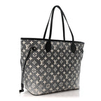 Denim Monogram Jacquard Neverfull MM Grey